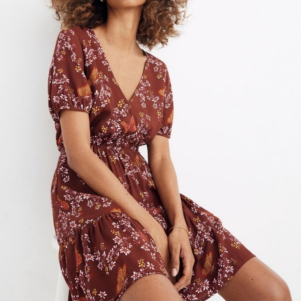 MADEWELL Ruffle-Wrap Dress In Windowbox Floral - Picture 14 of 14